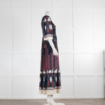 Ba&sh Blue Burgundy Cream Mandie Dress