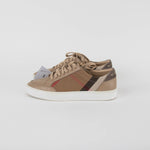 Burberry Beige Leather + Canvas Trainers