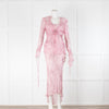 Rat & Boa Pink Snake Print Long Strappy Dress with Matching Top