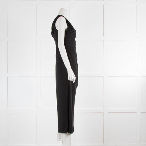 Self-Portrait Black Crossover Midi Dress