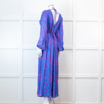 Aspiga Blue And Pink Paisley Tie Back Maxi Dress