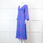 Aspiga Blue And Pink Paisley Tie Back Maxi Dress