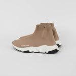 Balenciaga Beige White Sole Sock Speed Trainers