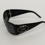 Prada Black Logo Wrap Around Sunglasses