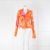 Rat & Boa Orange & Pink Long Sleeve Top With Ties