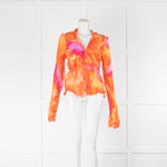 Rat & Boa Orange & Pink Long Sleeve Top With Ties