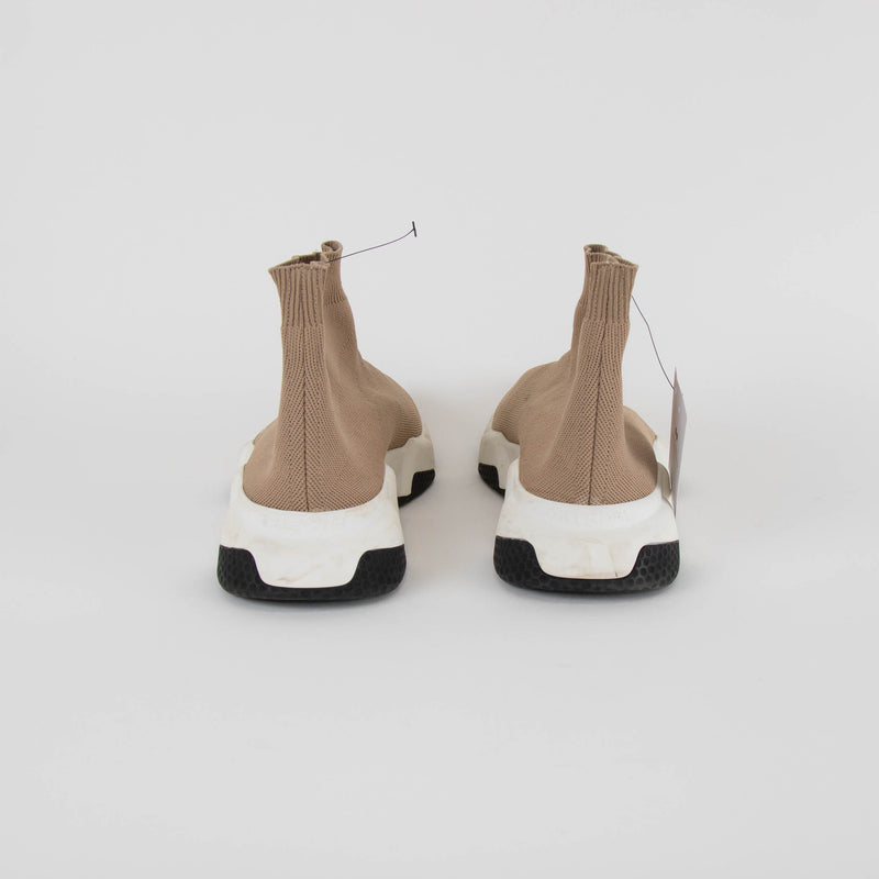 Balenciaga Beige White Sole Sock Speed Trainers