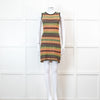 Missoni Green And Orange Knit Cut Away Mini Dress