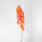 Rat & Boa Orange & Pink Long Sleeve Top With Ties