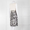 Max Mara Cream Black Floral Bottom Sleeveless Dress