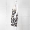 Max Mara Cream Black Floral Bottom Sleeveless Dress