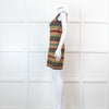 Missoni Green And Orange Knit Cut Away Mini Dress