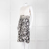Max Mara Cream Black Floral Bottom Sleeveless Dress