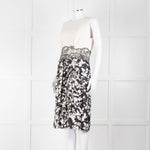Max Mara Cream Black Floral Bottom Sleeveless Dress