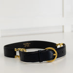 Salvatore Ferragamo Black Double Gancini Bit Belt
