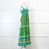Spell Green Floral And Check Maxi Tiered Dress
