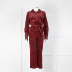 Sezane Burgundy Corduroy Boiler Suit