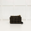 Chanel Black Quilted Tweed Medium 19 Flap Bag