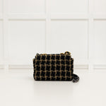 Chanel Black Quilted Tweed Medium 19 Flap Bag