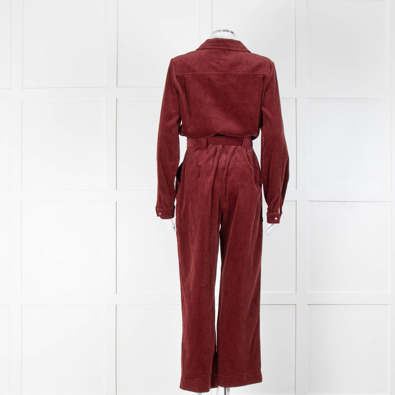 Sezane Burgundy Corduroy Boiler Suit