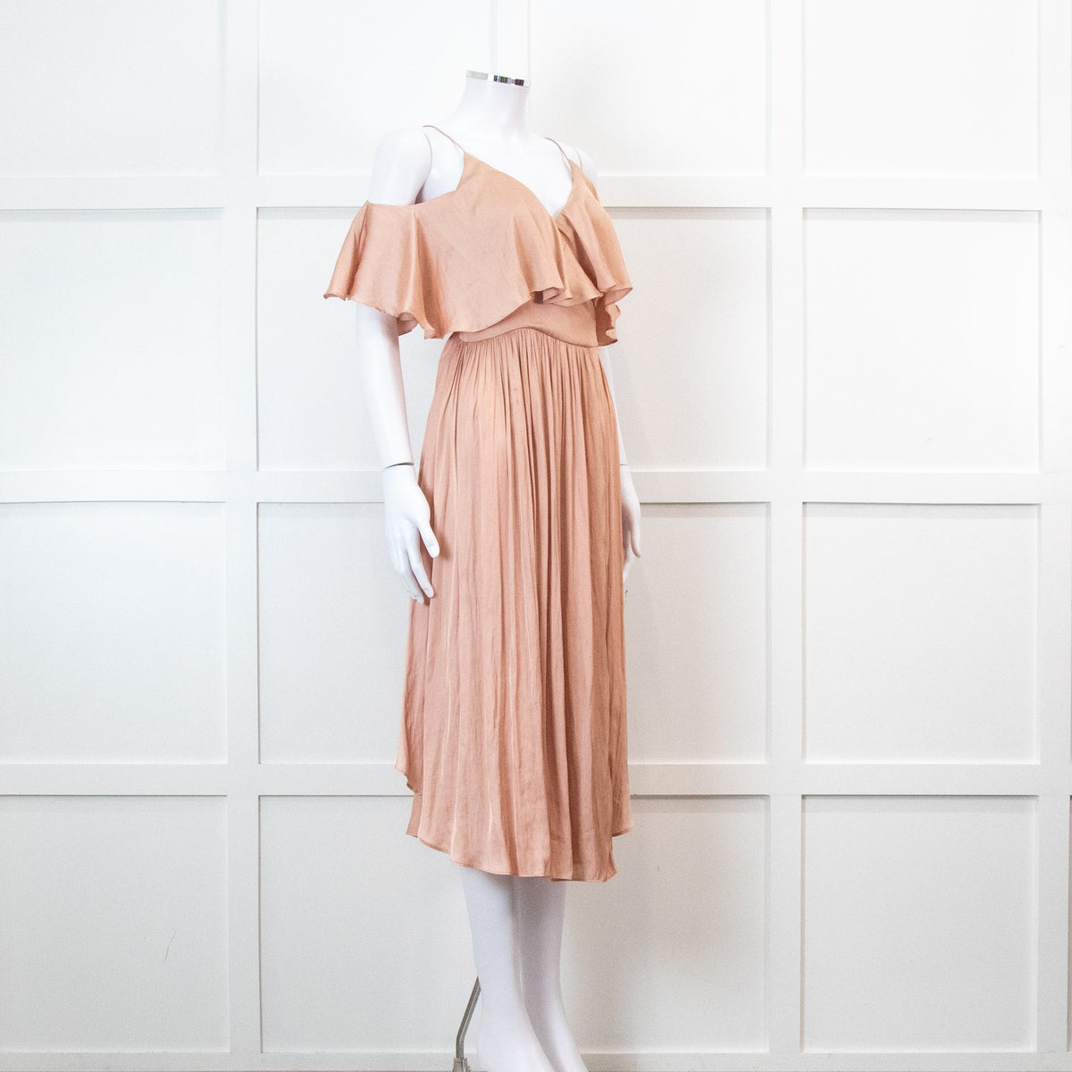 Country Road Peach Frilled Wrap Dress