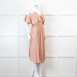 Country Road Peach Frilled Wrap Dress