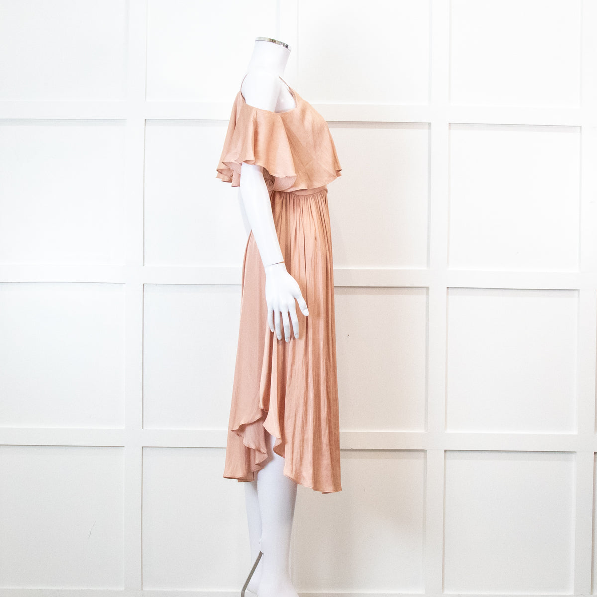 Country Road Peach Frilled Wrap Dress