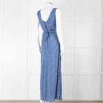 Polo Ralph Lauren Blue White Floral Sleeveless Maxi Dress