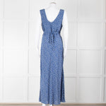 Polo Ralph Lauren Blue White Floral Sleeveless Maxi Dress