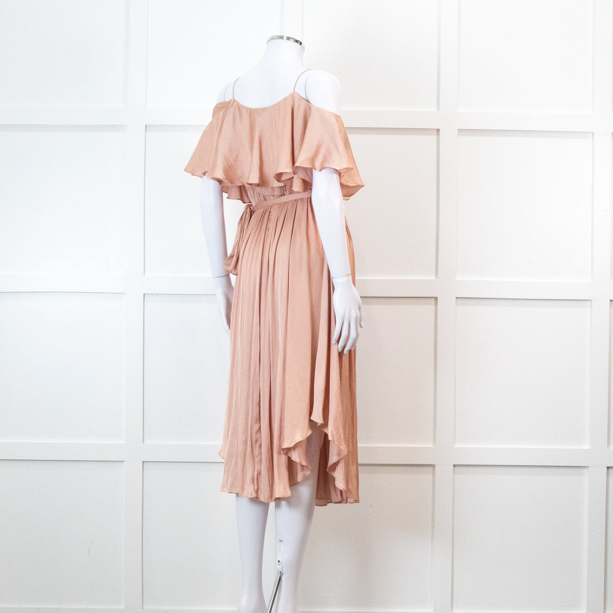 Country Road Peach Frilled Wrap Dress