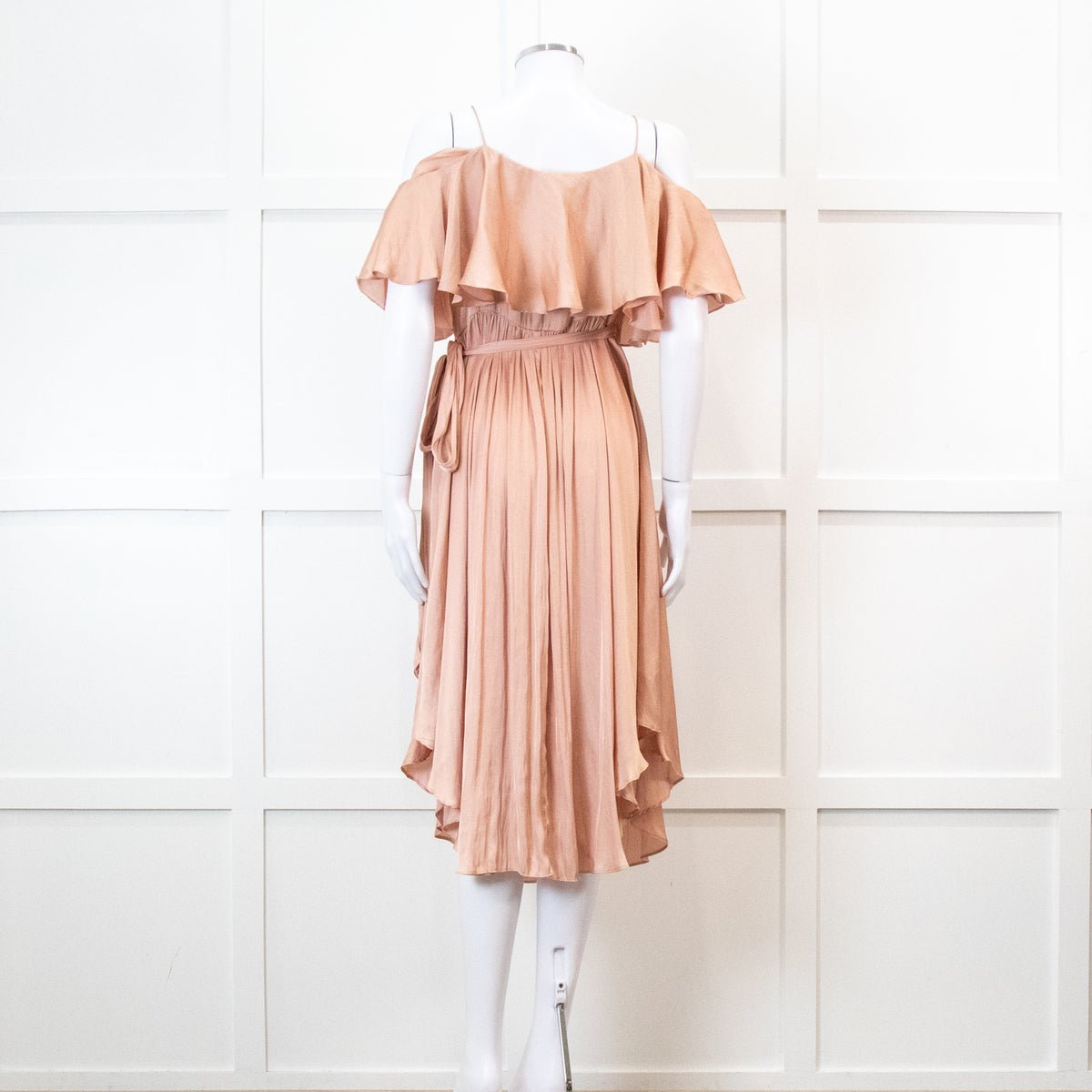 Country Road Peach Frilled Wrap Dress