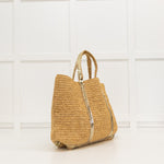 Vanessa Bruno Le Cabas Straw Tote Bag With Gold Sequins