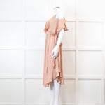 Country Road Peach Frilled Wrap Dress