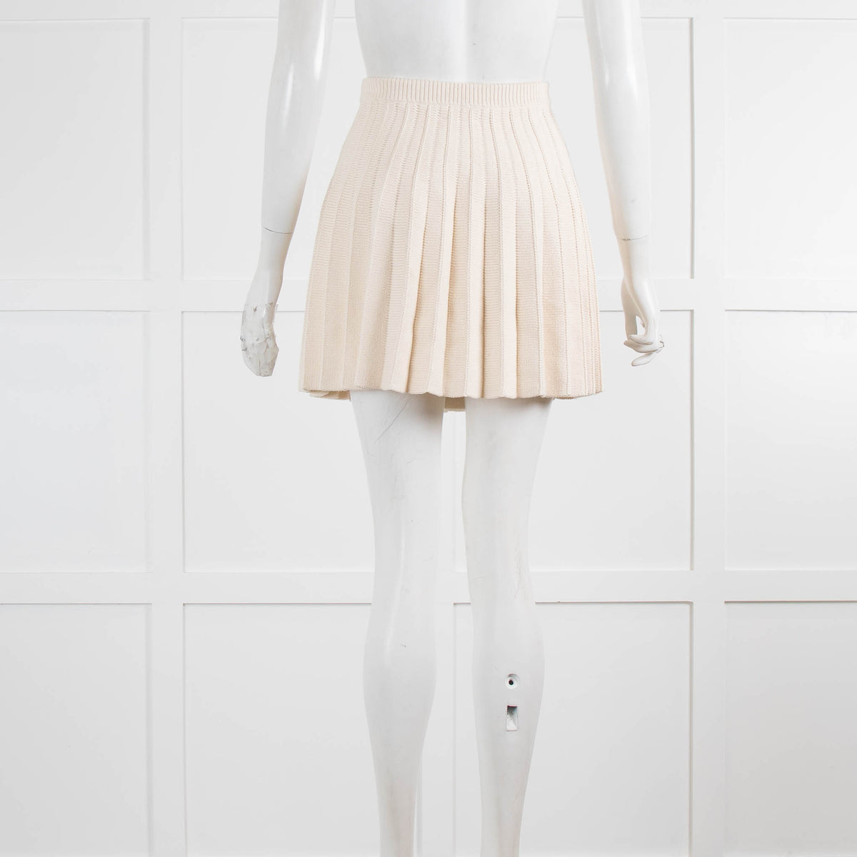 Reformation Cream Mattia Cotton Knit Mini Skirt
