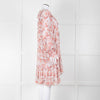 All Saints Dusty Pink Floral Frill trim Long Sleeve Dress