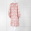 All Saints Dusty Pink Floral Frill trim Long Sleeve Dress