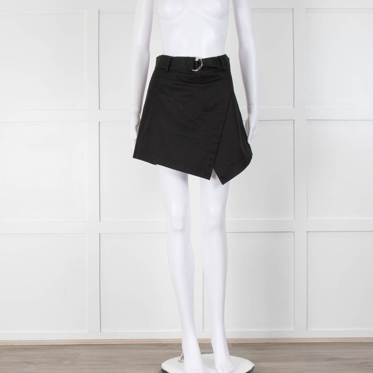 Frame Black Cotton Front Panel Belted Shorts
