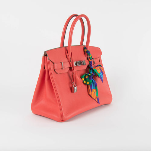 Hermes Rose Jaipur Birkin 30 Bag In Epsom Leather Palladium Hardware