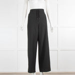 Me+Em Black White Pinstripe Ponte Track Pant