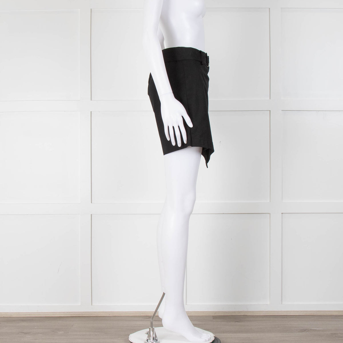 Frame Black Cotton Front Panel Belted Shorts