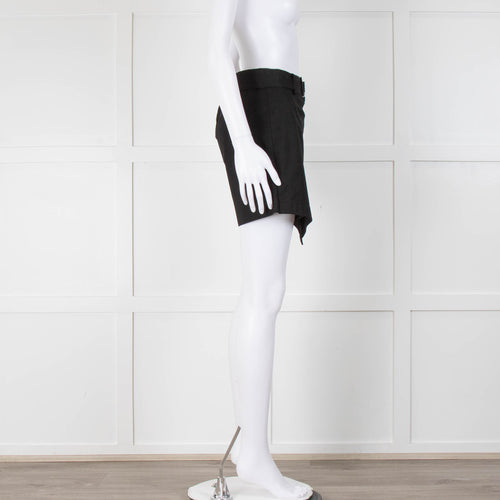 Frame Black Cotton Front Panel Belted Shorts