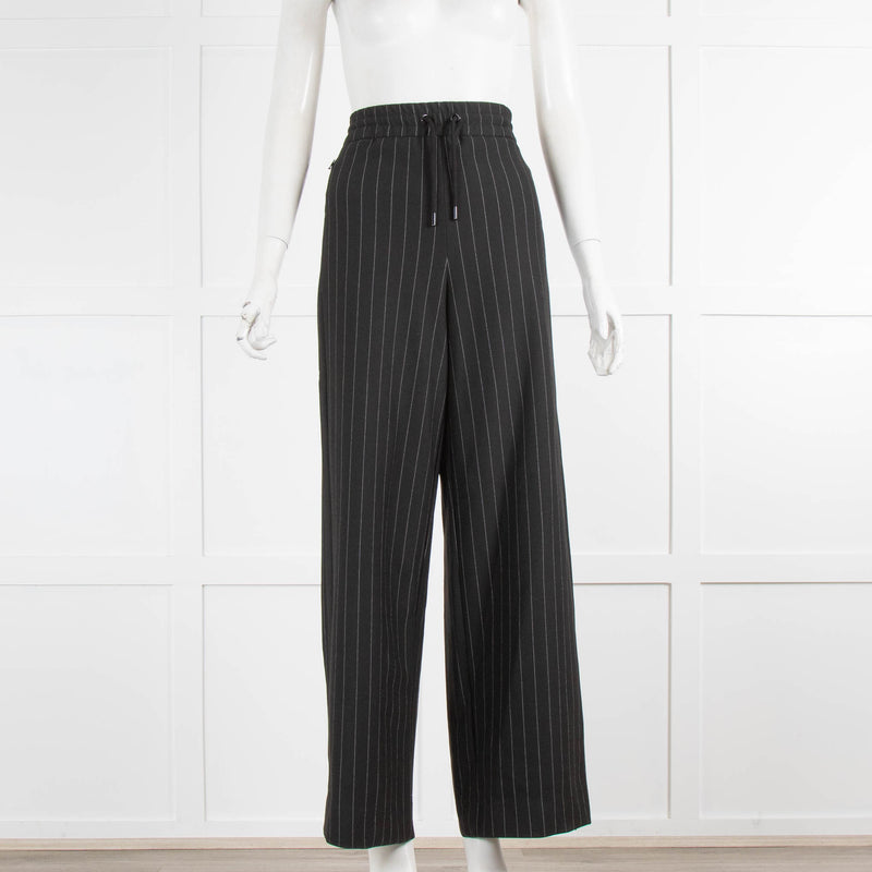 Me+Em Black White Pinstripe Ponte Track Pant