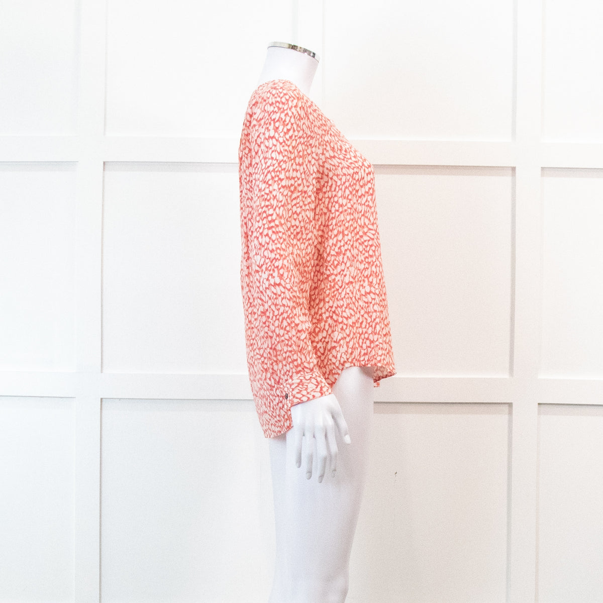 Trilogy Pink Coral Animal Print Blouse