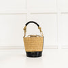 Vanessa Bruno Holly Raffia And Black Leather Mini Bucket Bag