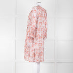 All Saints Dusty Pink Floral Frill trim Long Sleeve Dress
