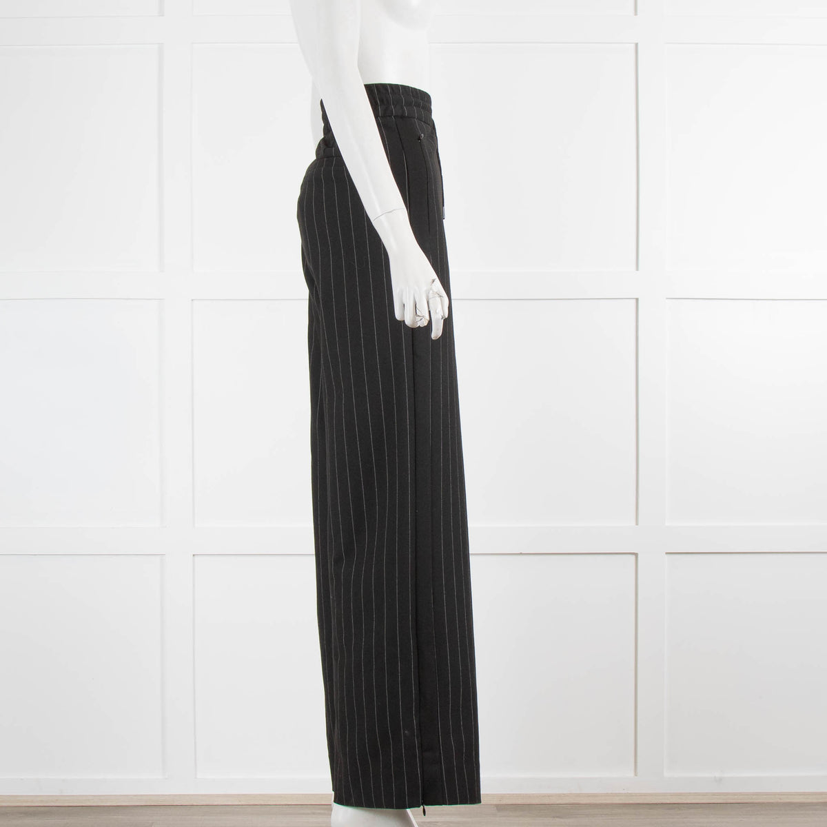 Me+Em Black White Pinstripe Ponte Track Pant