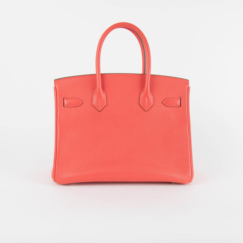Hermes Rose Jaipur Birkin 30 Bag In Epsom Leather Palladium Hardware