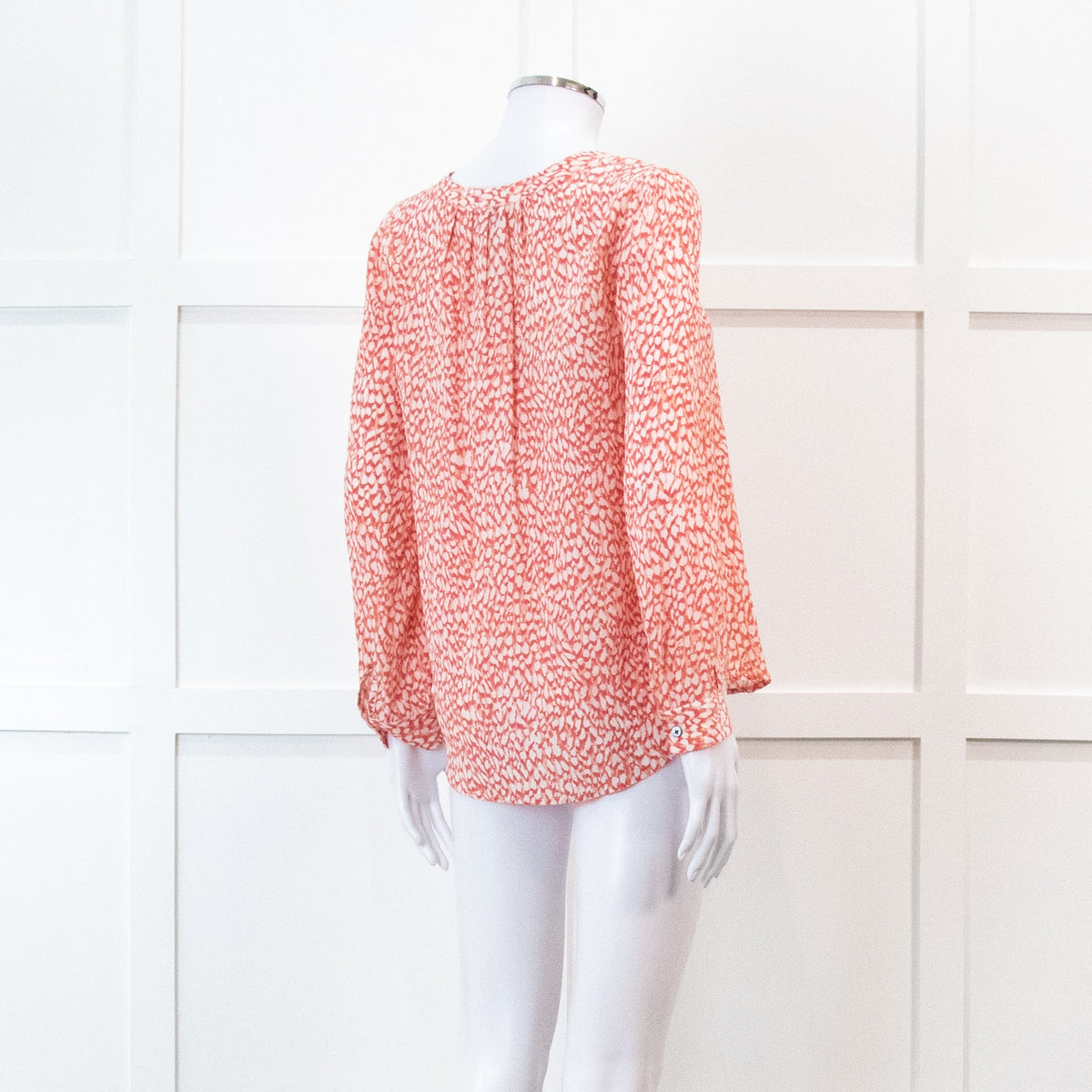 Trilogy Pink Coral Animal Print Blouse