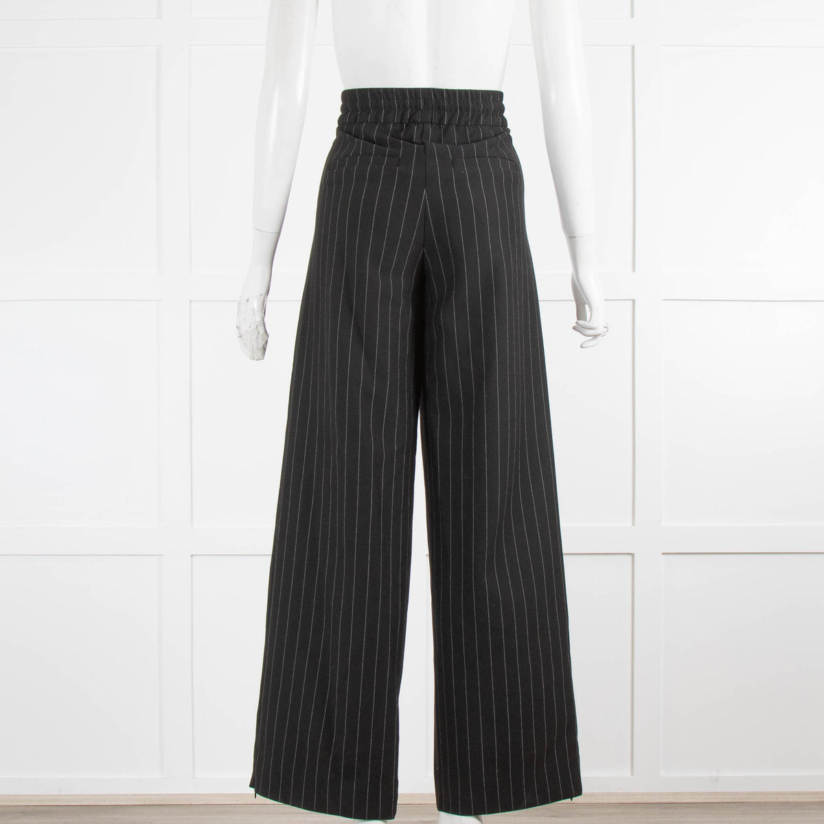 Me+Em Black White Pinstripe Ponte Track Pant