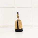 Vanessa Bruno Holly Raffia And Black Leather Mini Bucket Bag